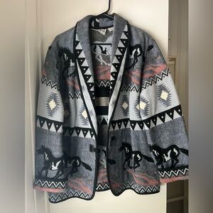 Vintage Southwestern 100% cotton horse jacket